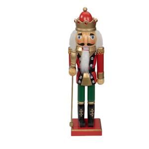 Northlight 14" Red and Gold Wooden Christmas Nutcracker King with Scepter